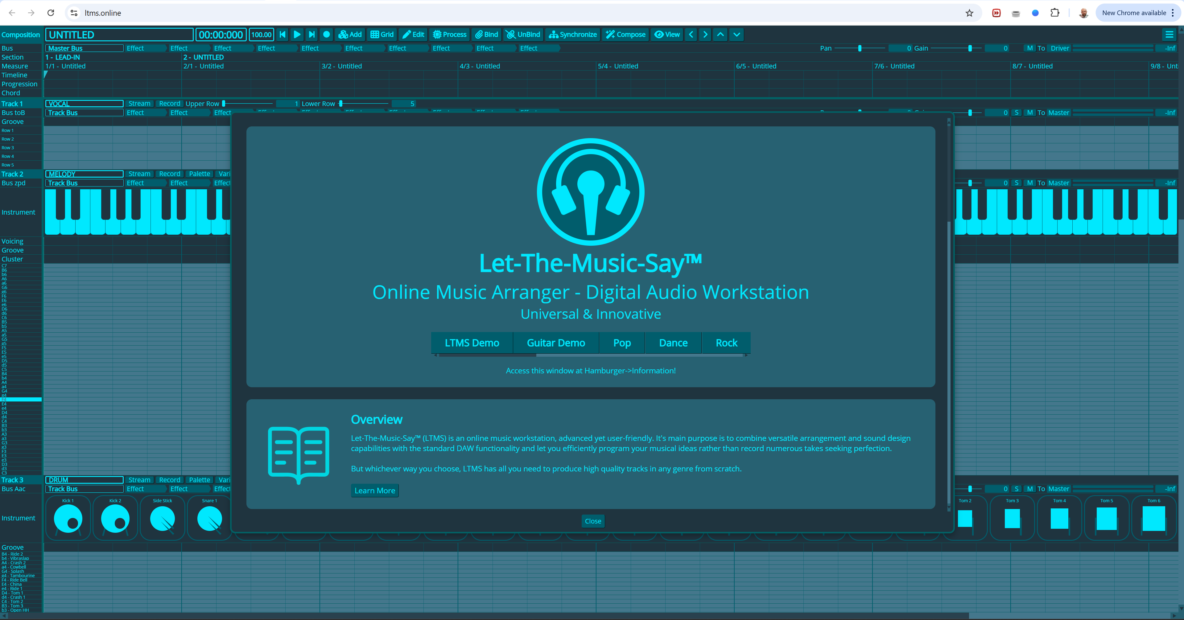 LTMS - Ultimate Arrangeur & Daw - Arrangeur, virtuelles Instrument und Auto-Komponist im Browser Medien 3