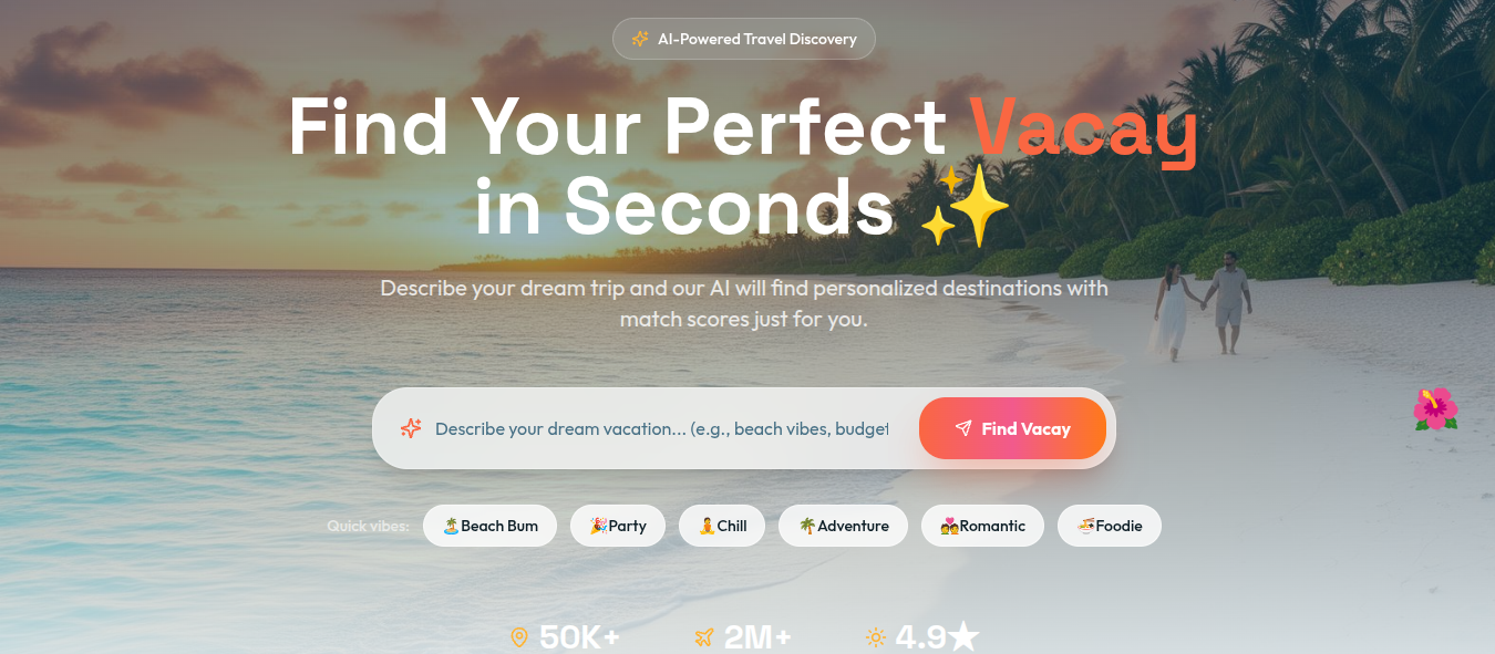 Vacay - Main product screenshot demonstrating key features and user interface