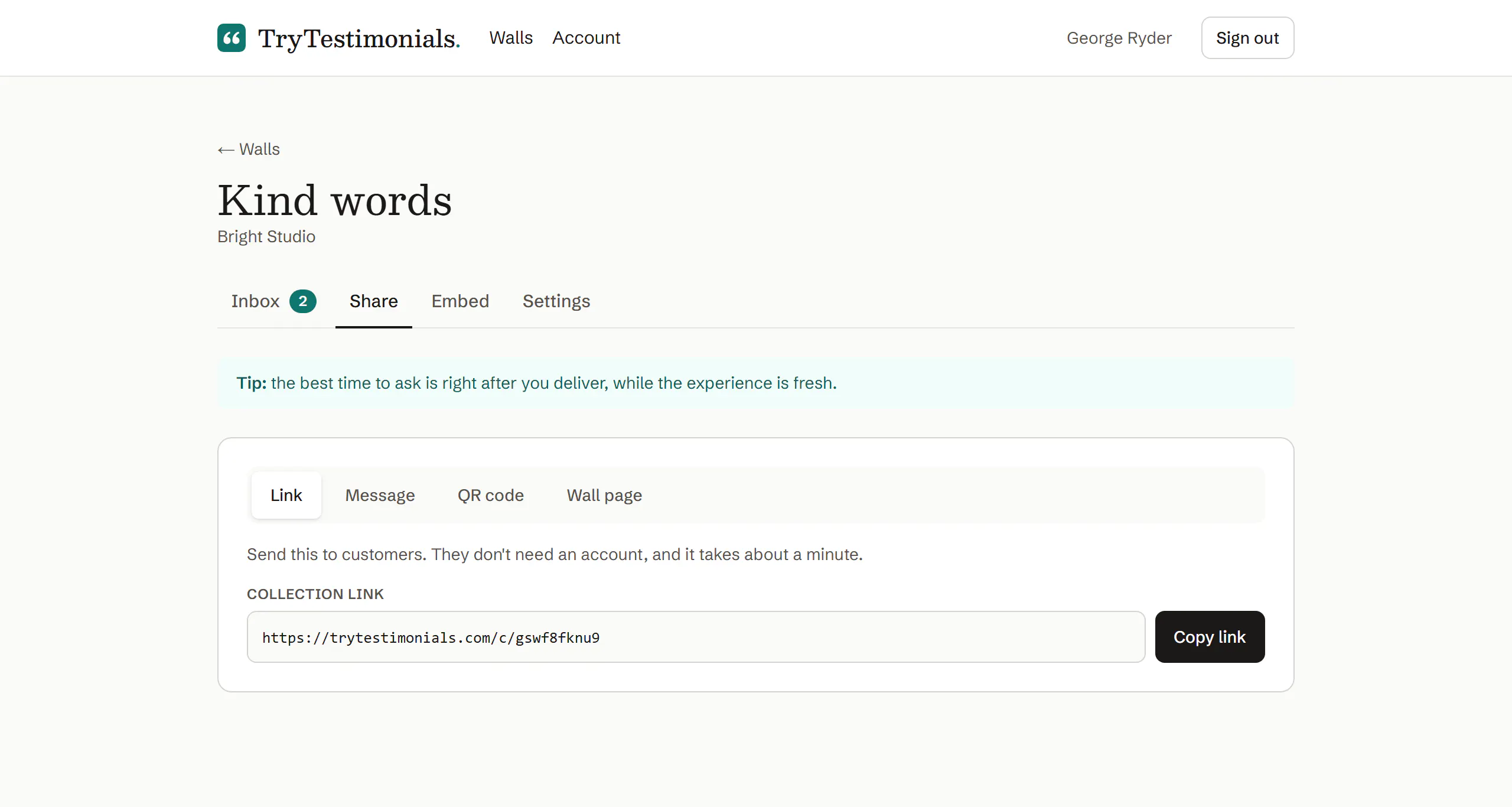 TryTestimonials gallery image