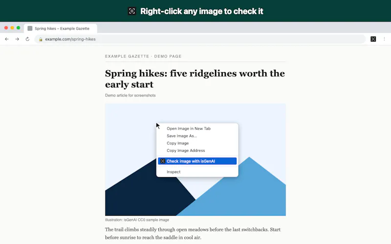 isGenAI for Chrome screenshot 1