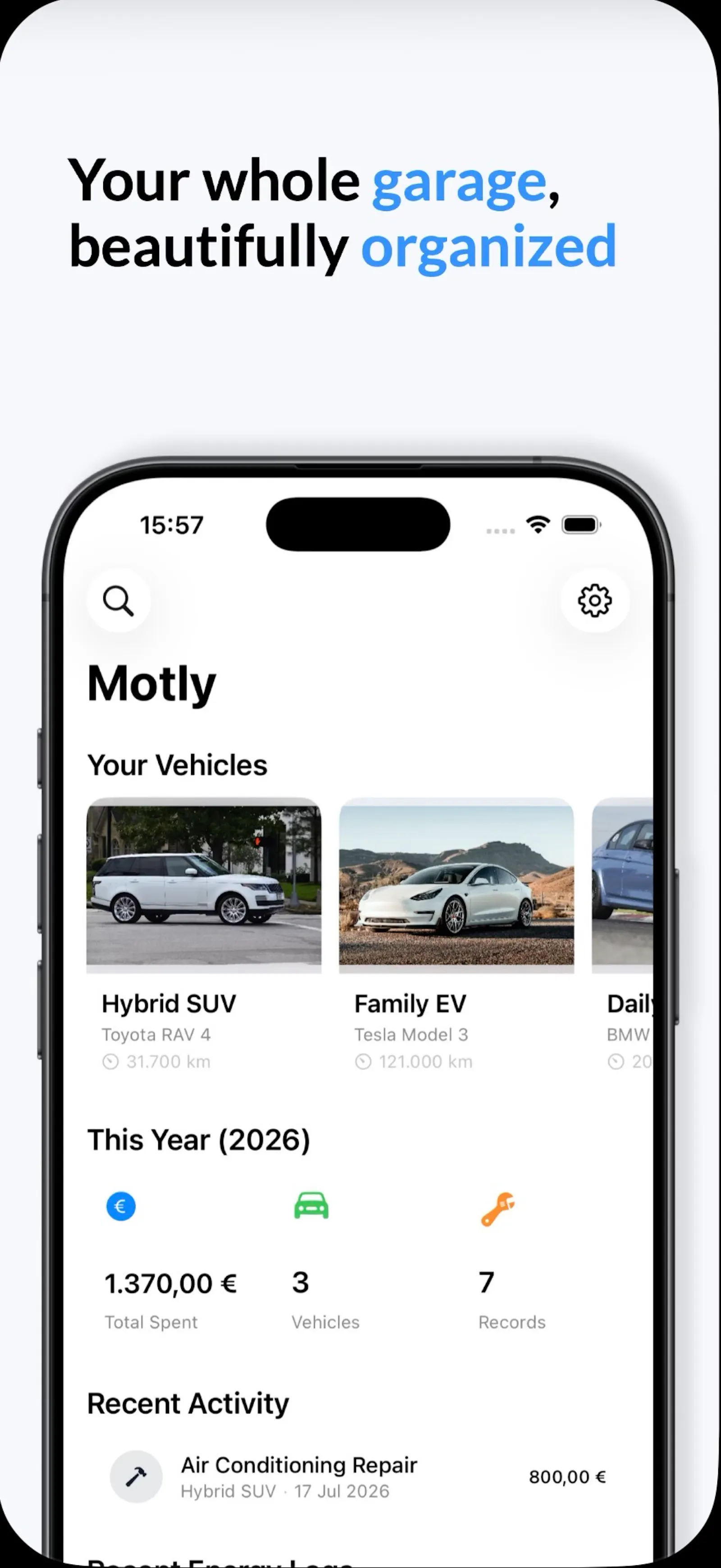 Motly: car tracker and costs  screenshot 5