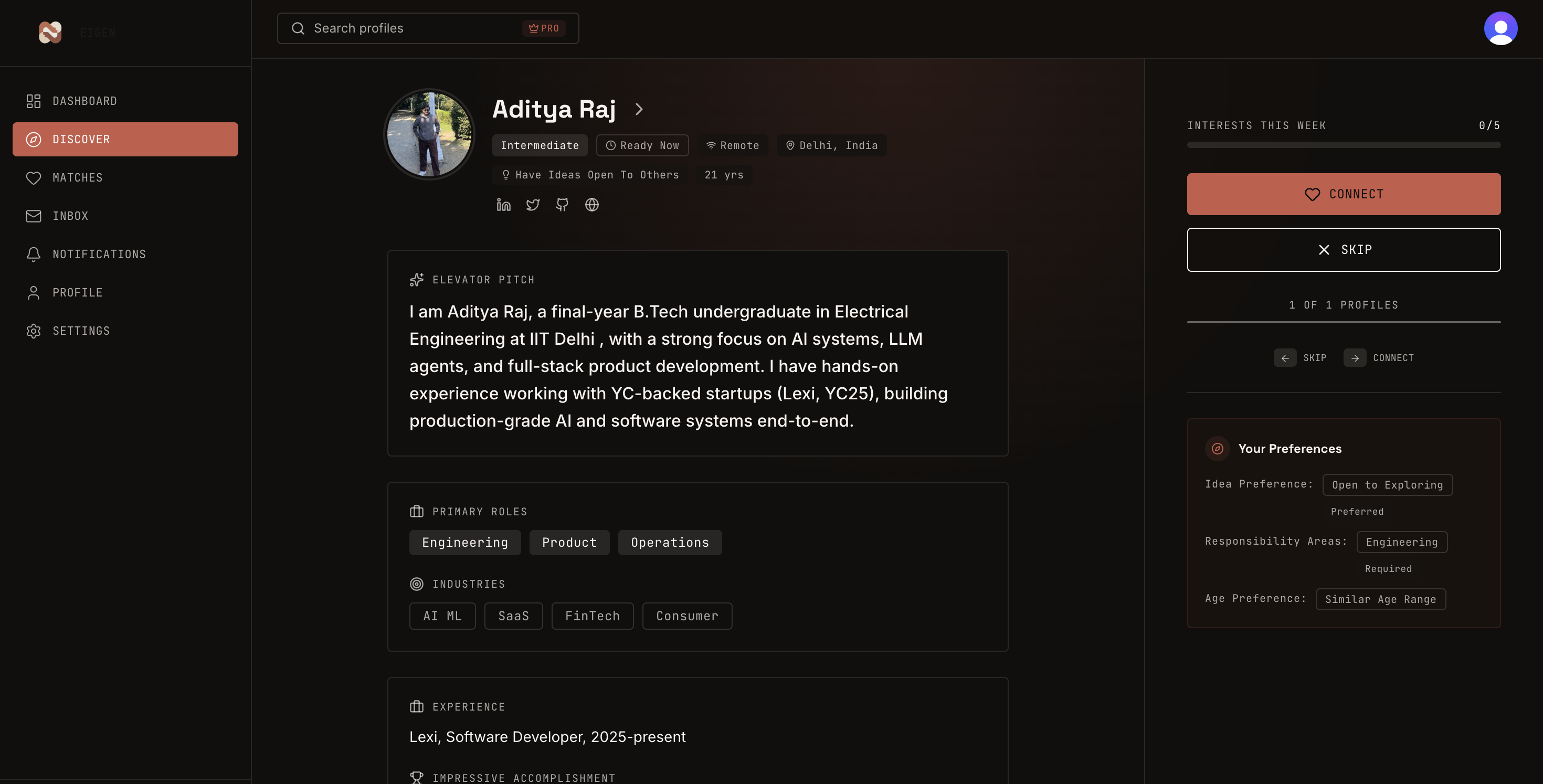 Eigen - Screenshot 2 showing product features and functionality