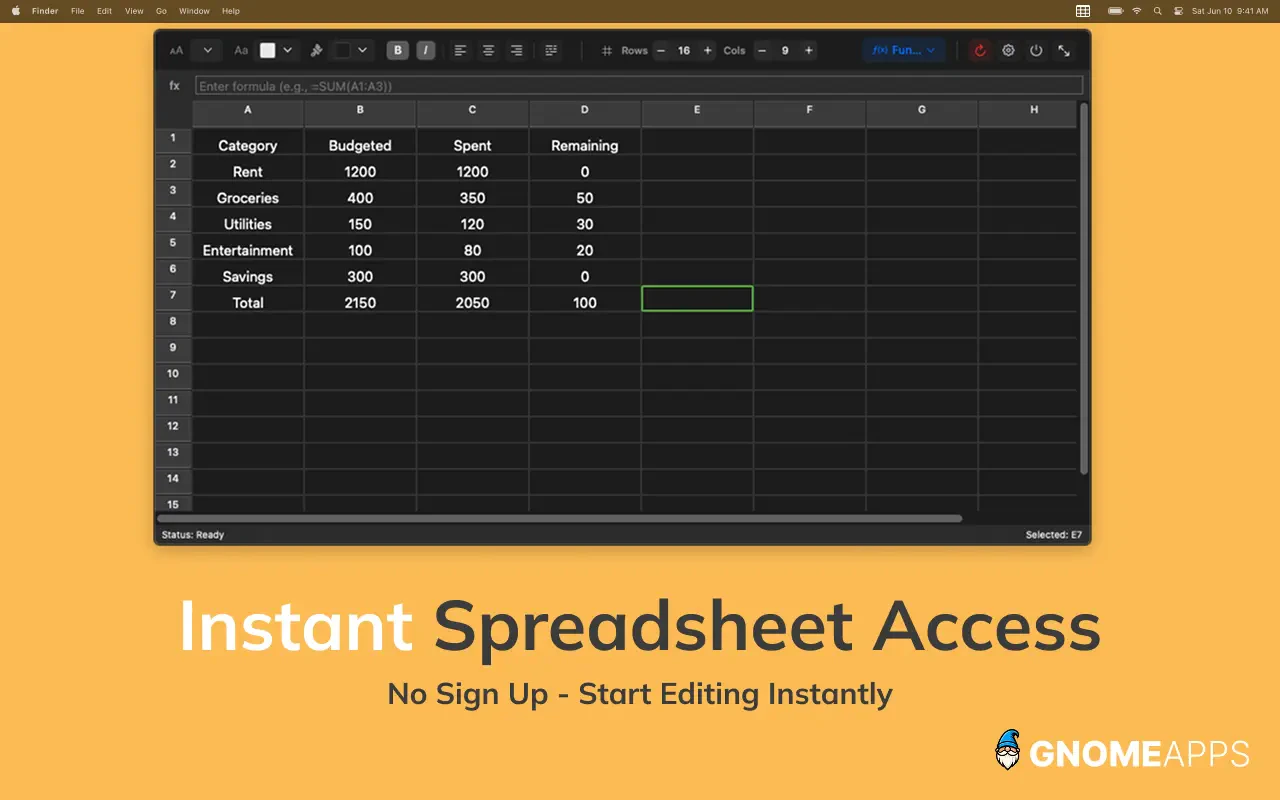 QuickSheet v1.2 screenshot 1