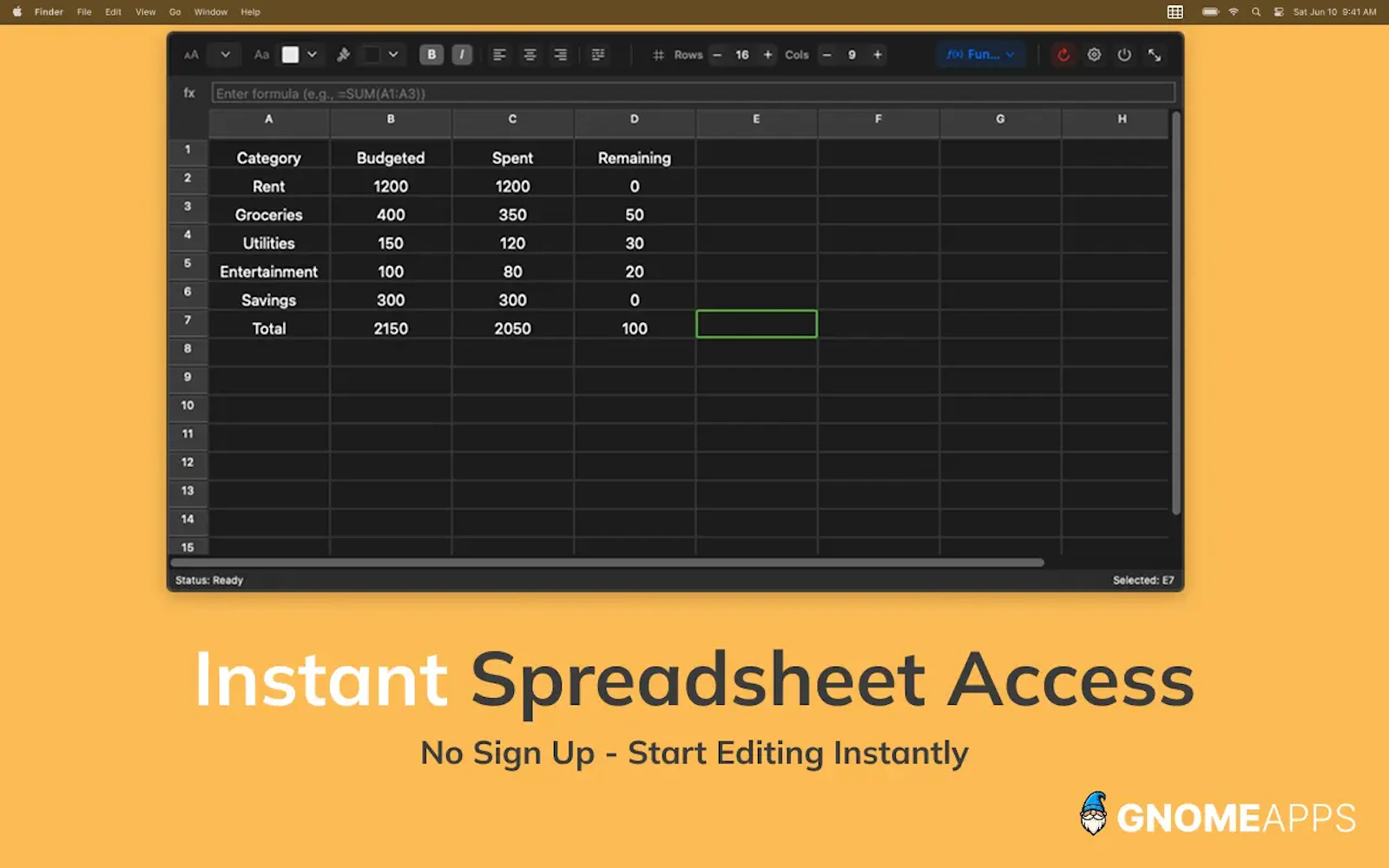 QuickSheet v1.2  screenshot 1