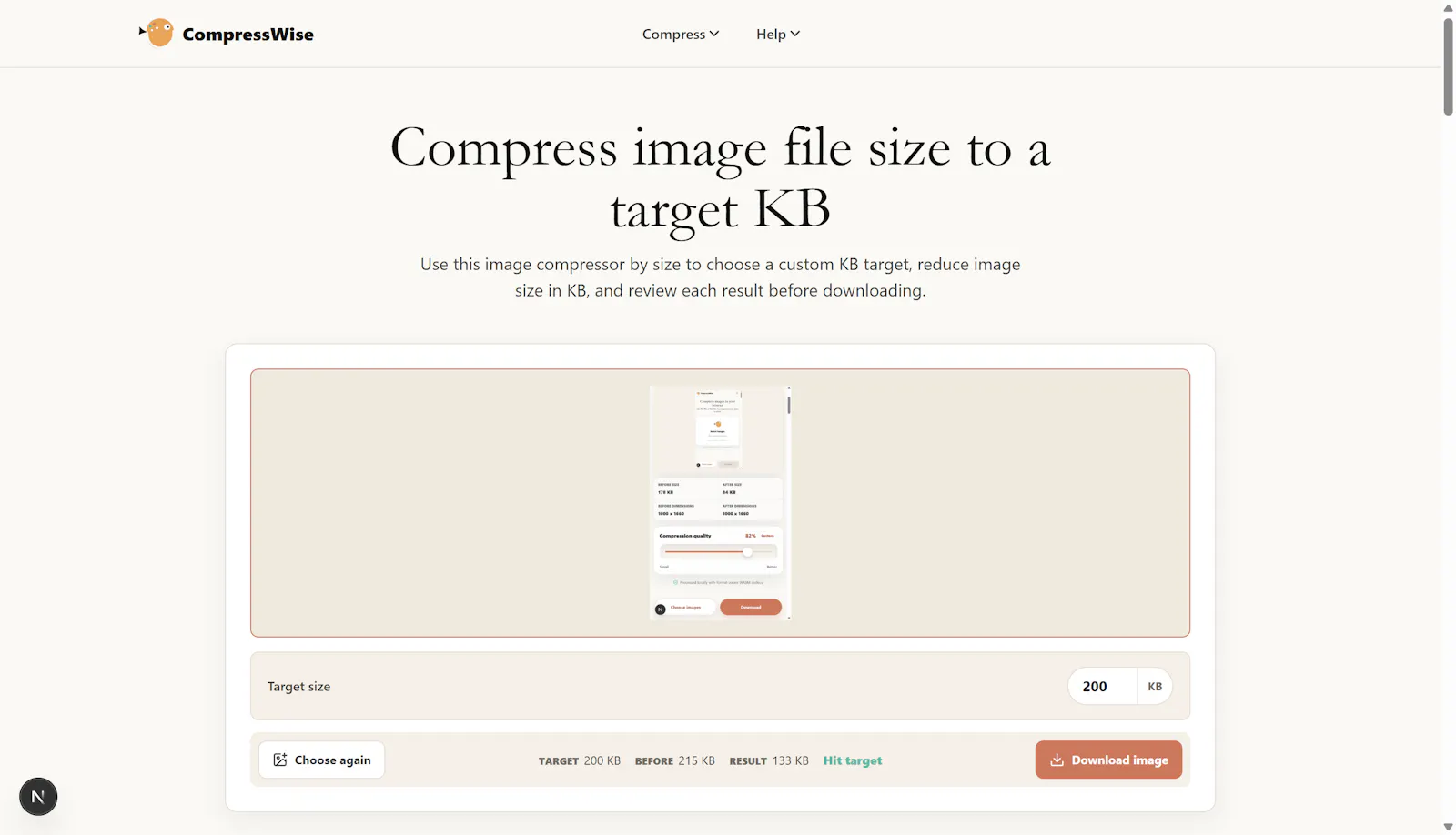CompressWise screenshot 1