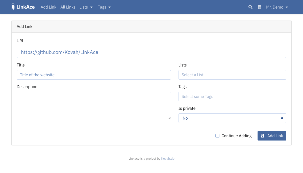 LinkAce gallery image