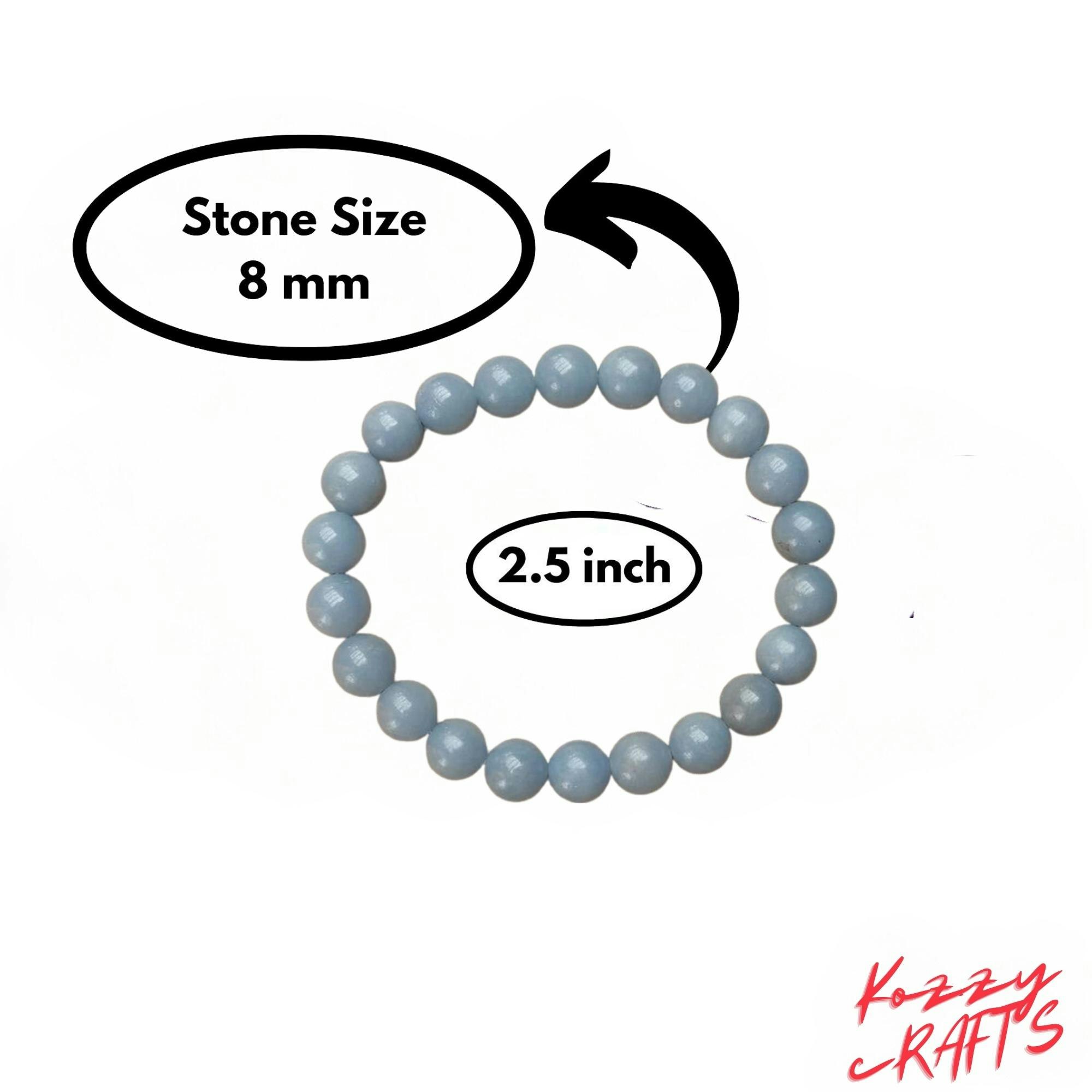 Angelit Bead Reiki Heilarmband - Natural Angelit Crystal Perle Reiki Heilarmband Medien 5
