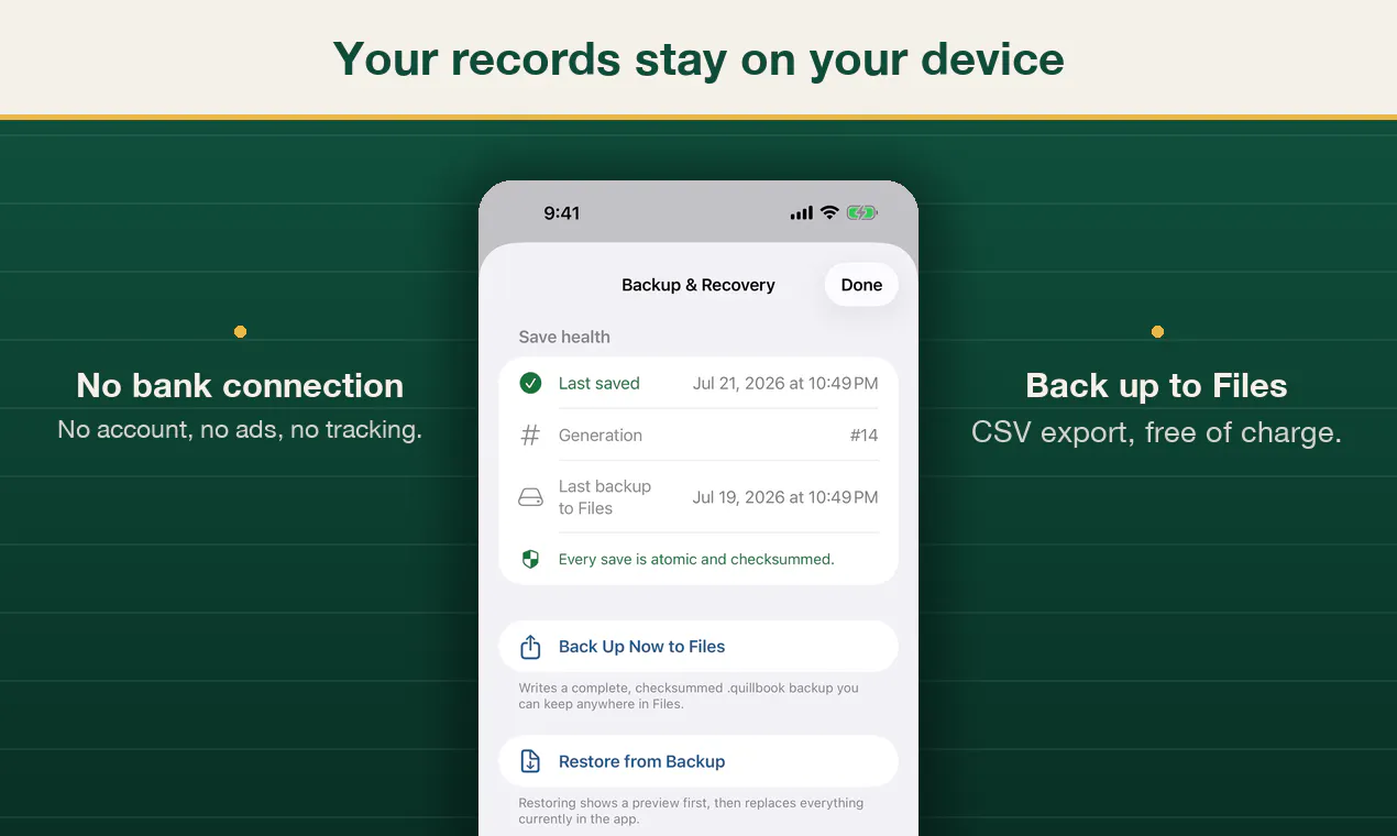Quillbook: Check Register gallery image