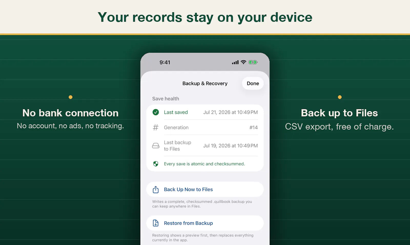 Quillbook: Check Register screenshot 4