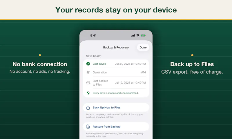Quillbook: Check Register screenshot 4