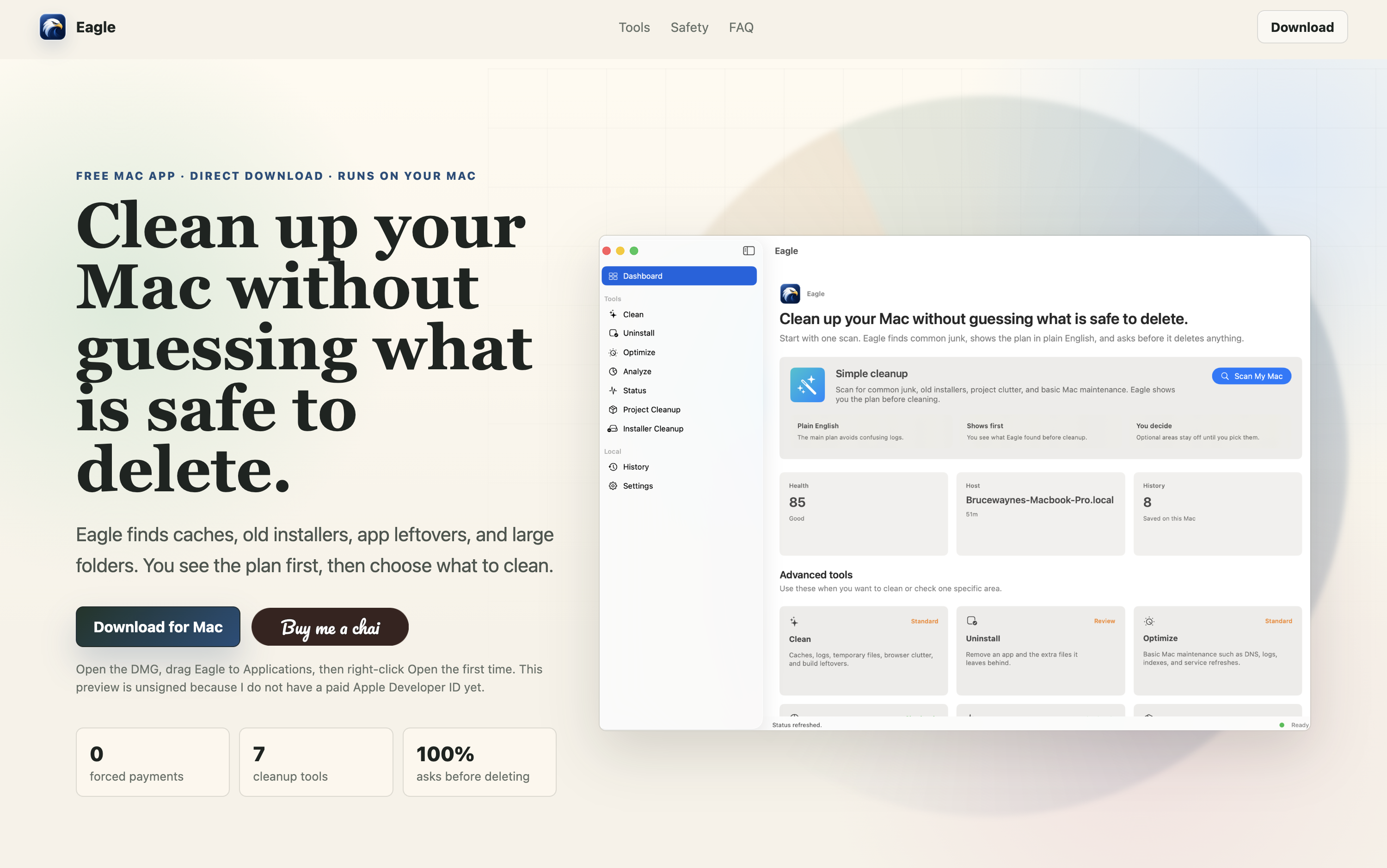 Eagle · Clean up your Mac safely gallery image