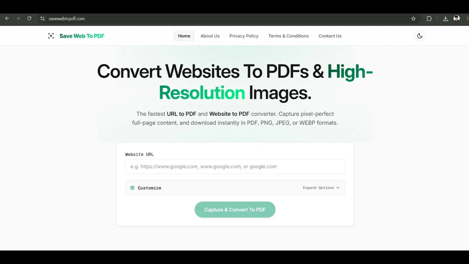 Save Web To PDF screenshot 1 (video preview)