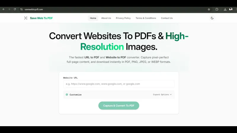 Save Web To PDF screenshot 1 (video preview)