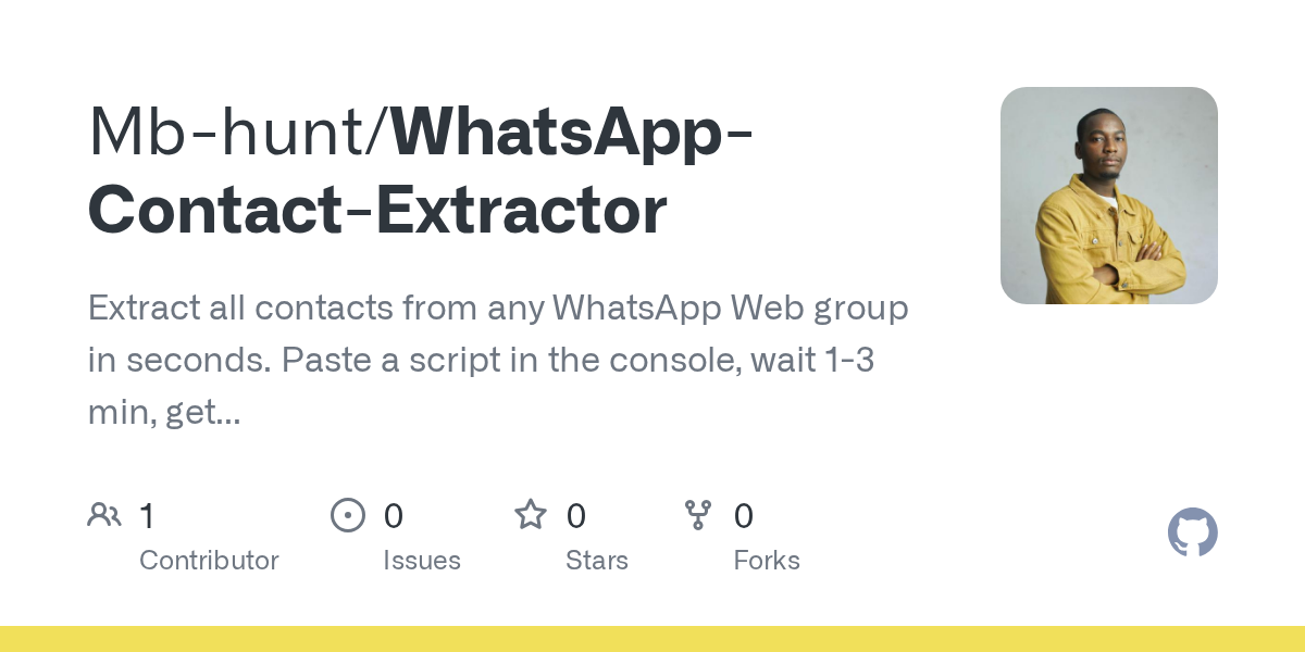WhatsApp Contact Extractor - Main product screenshot demonstrating key features and user interface