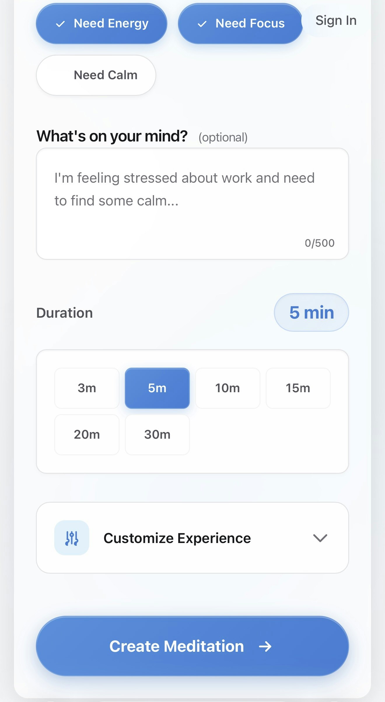 GenMeditation - Personalized meditations instantly based on your needs media 2