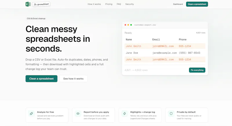 Fix Spreadsheet screenshot 1
