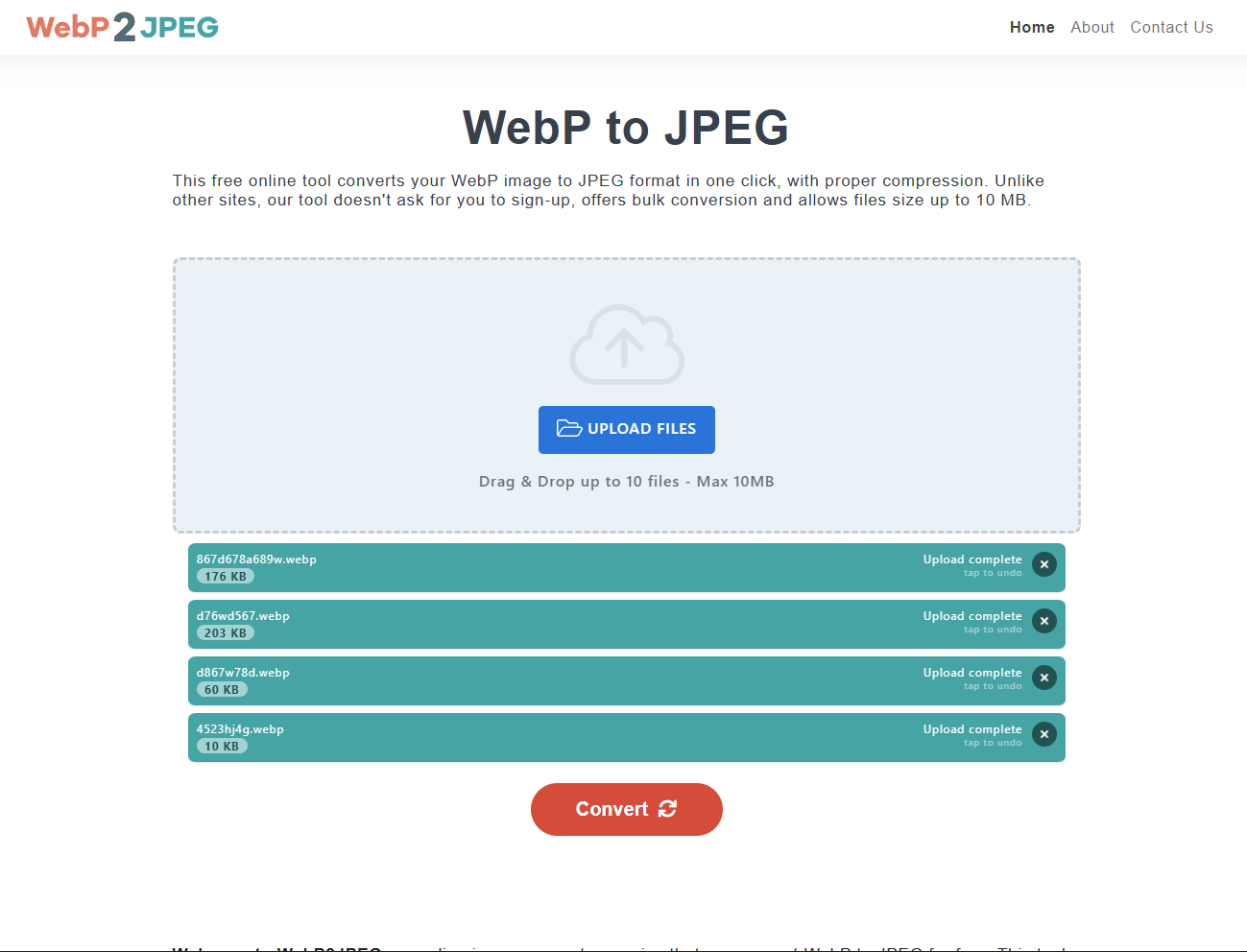 WebP2JPEG – Free WebP to JPEG Converter - Screenshot 2 showing product features and functionality