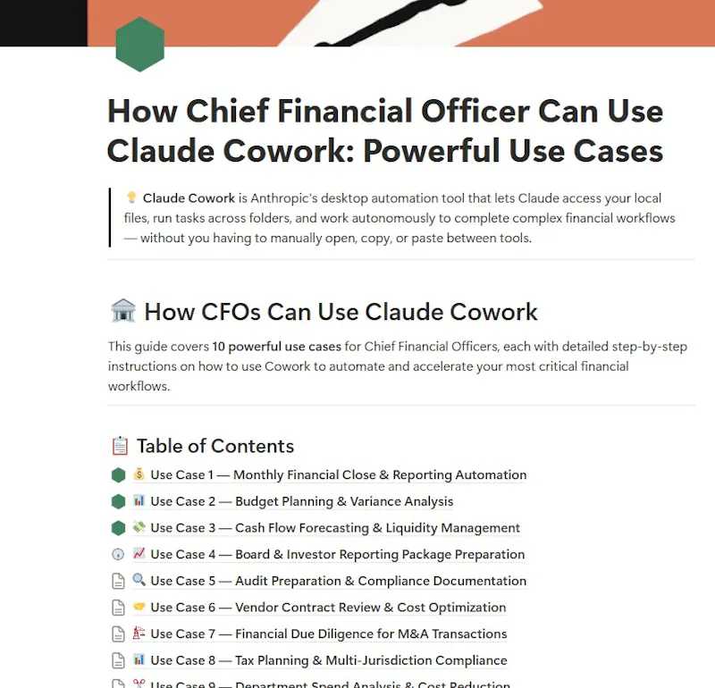 Claude Cowork for CFO screenshot 1