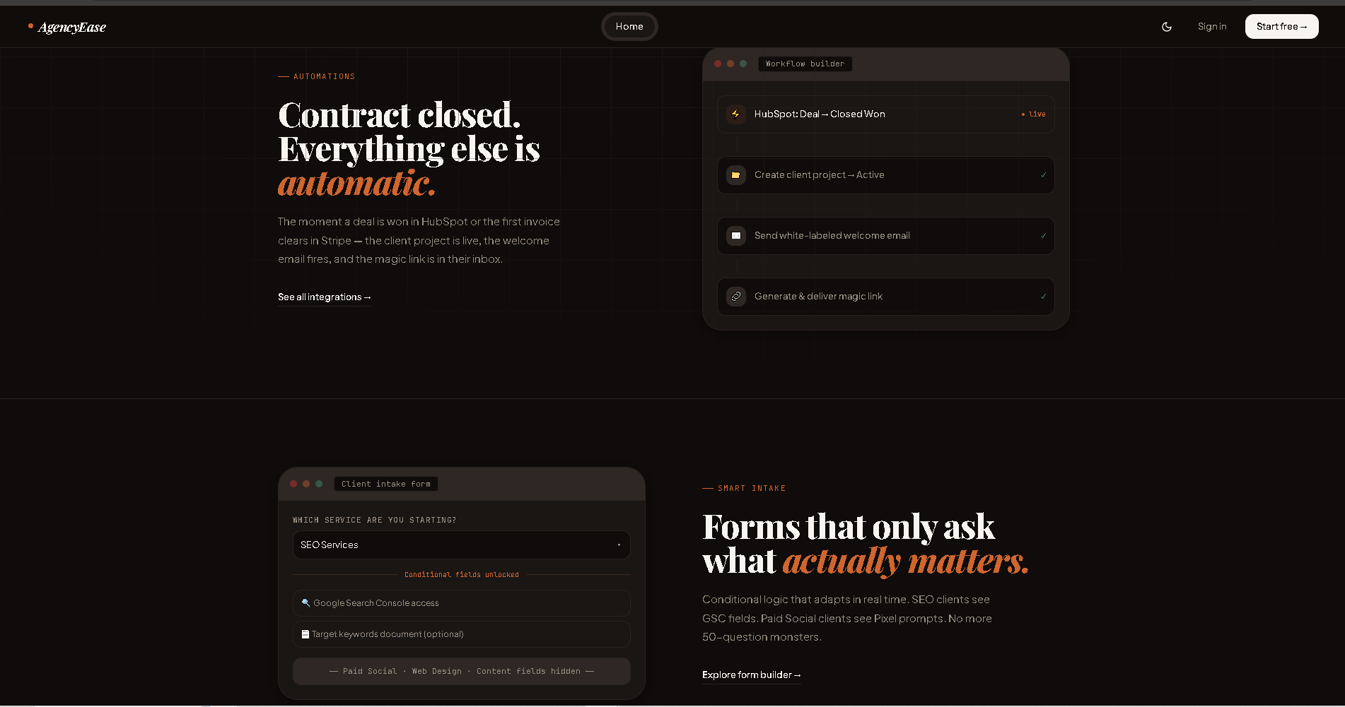 AgencyEase - Screenshot 2 showing product features and functionality