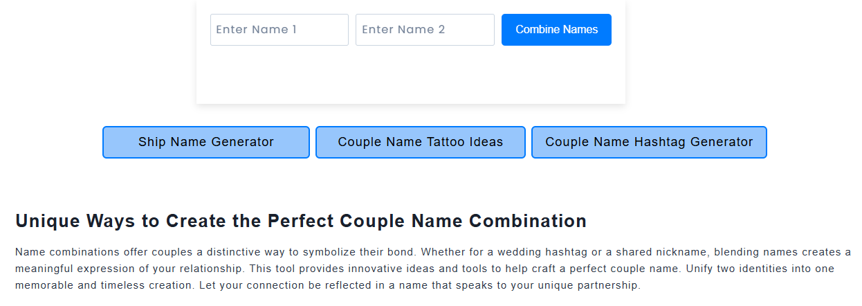 Combiner le nom de couple