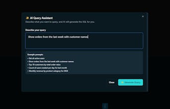 AI powered MySQL client gallery image