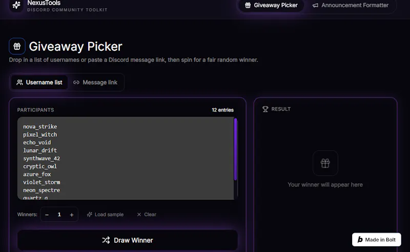 NexusTools — Discord Community Toolkit screenshot 1