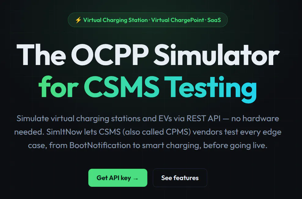 SimItNow - SaaS OCPP Simulator  gallery image