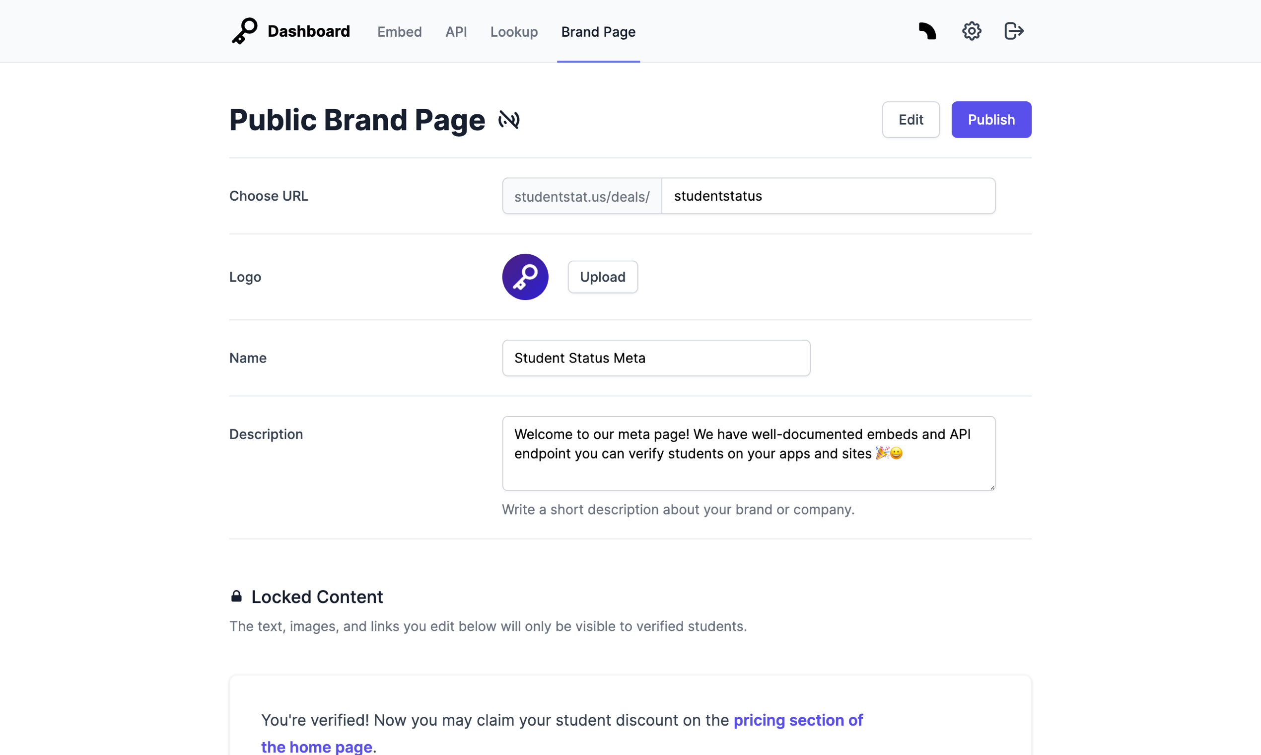 Student Status Seamlessly and instantly verify student identity