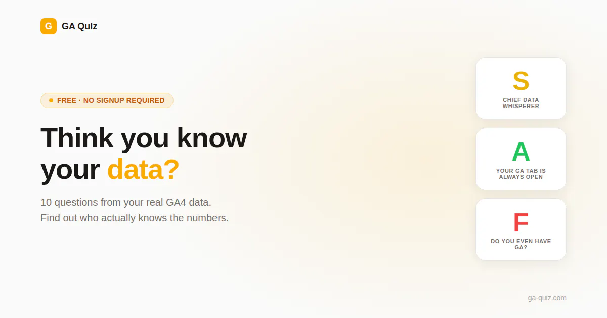 GA Quiz 제품 배너