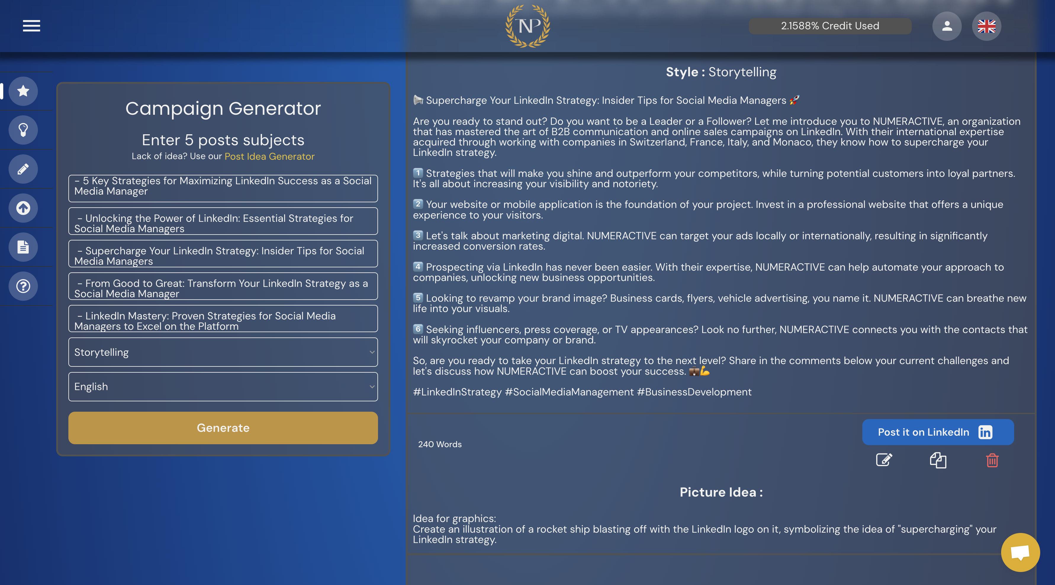 TopNotch-Post | LinkedIn Post Generator gallery image