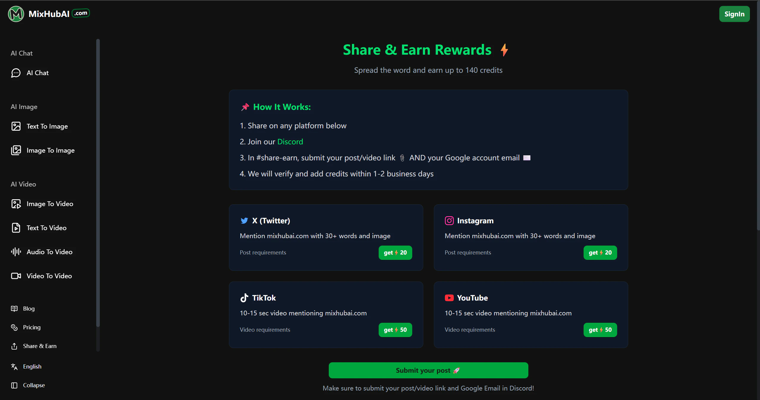 Mixhub Ai — screenshot 1 showing tool features and UI