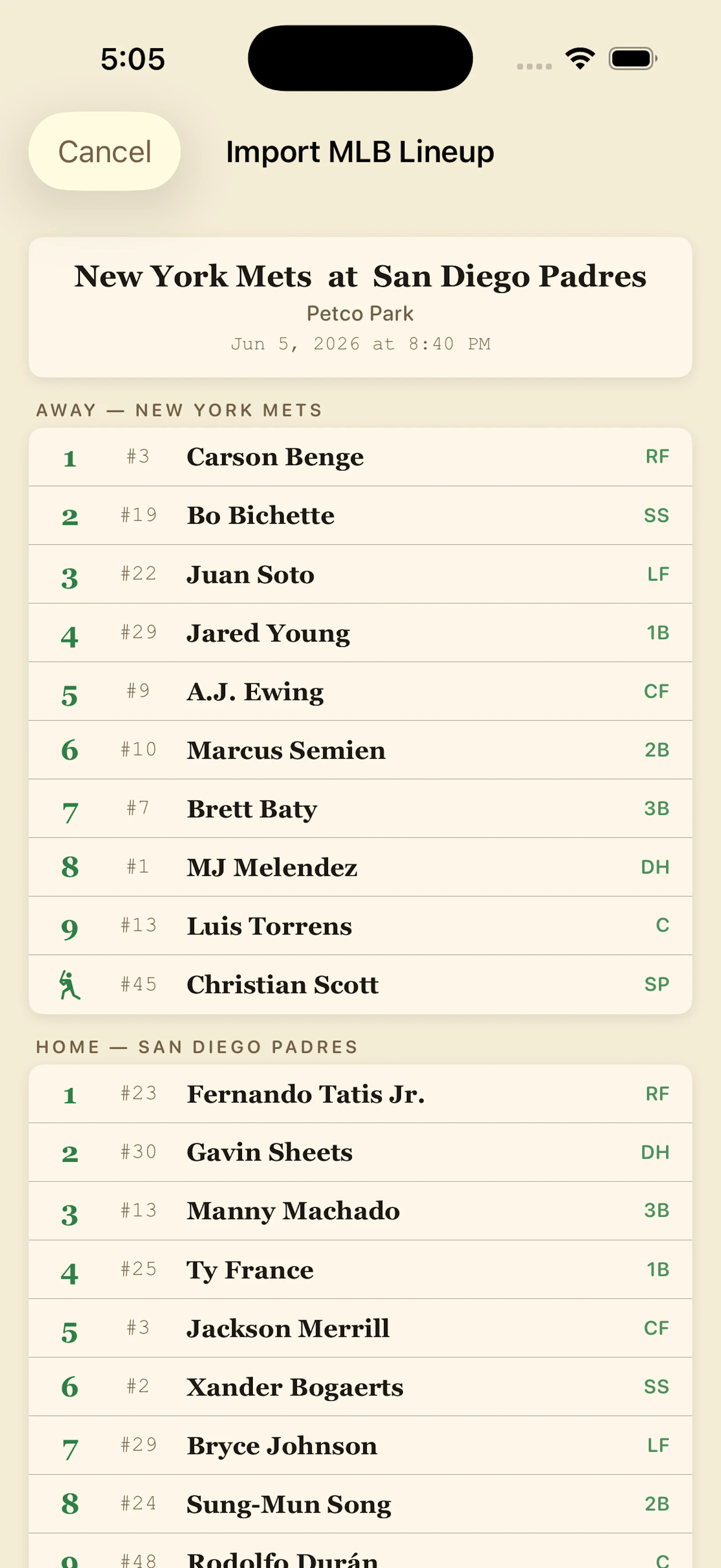 Baseball Scorecard Classic screenshot 12