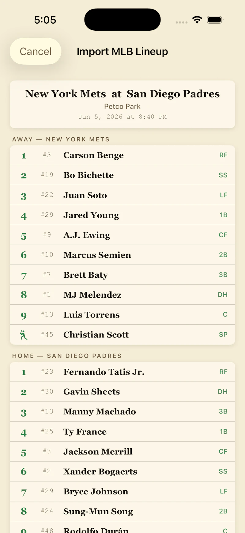 Baseball Scorecard Classic screenshot 12