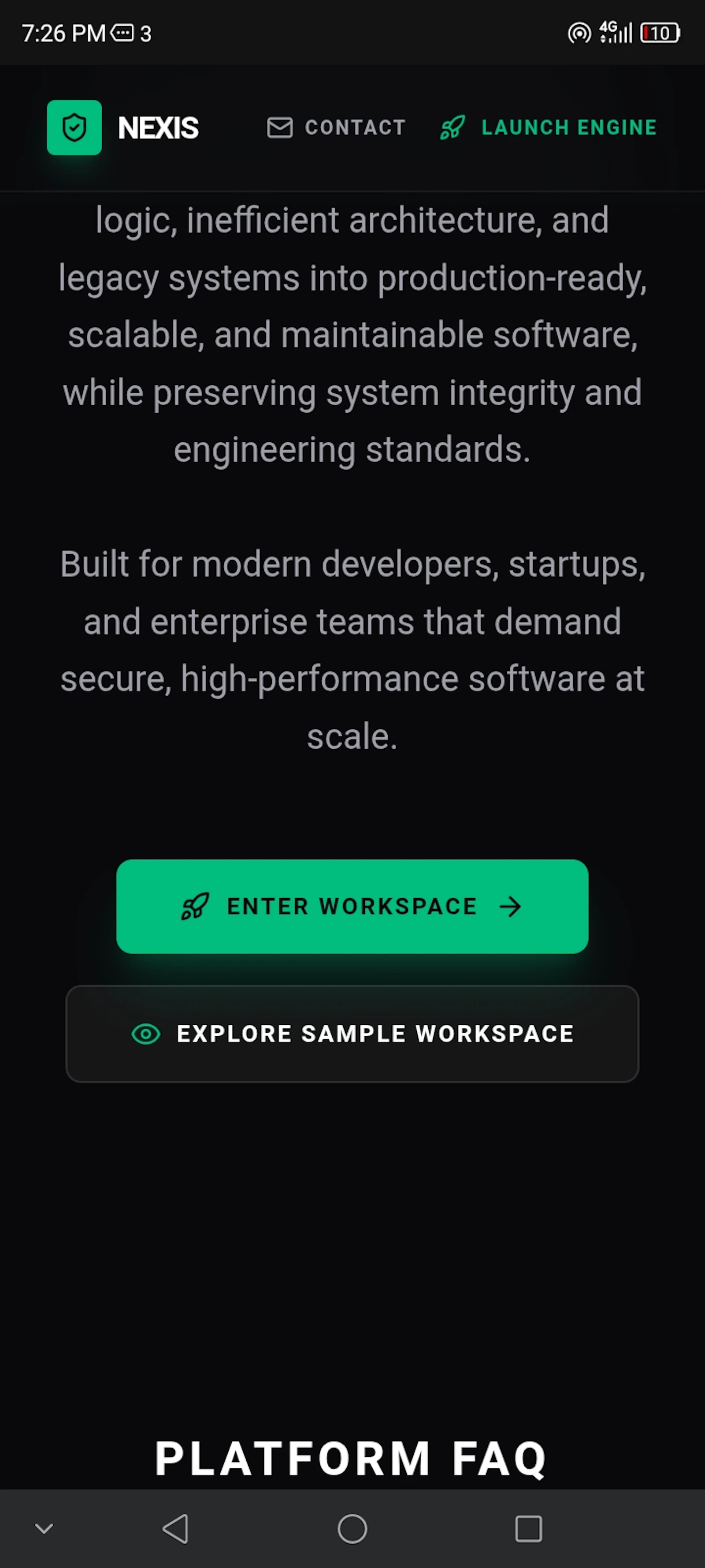 Nexis screenshot 2