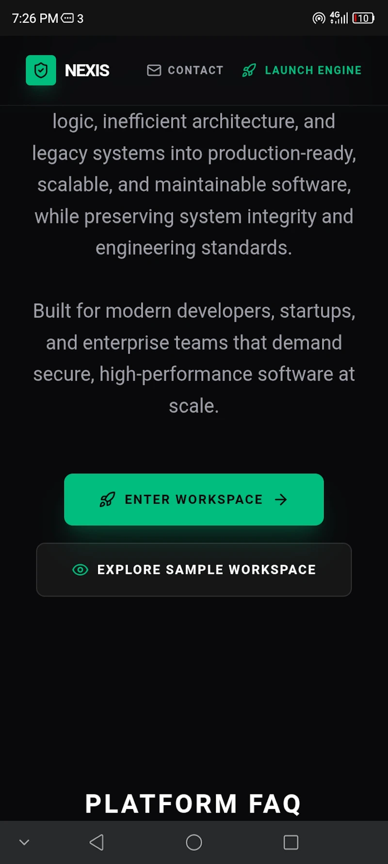 Nexis screenshot 2