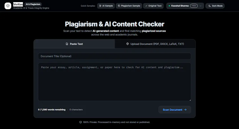Veritas screenshot 2