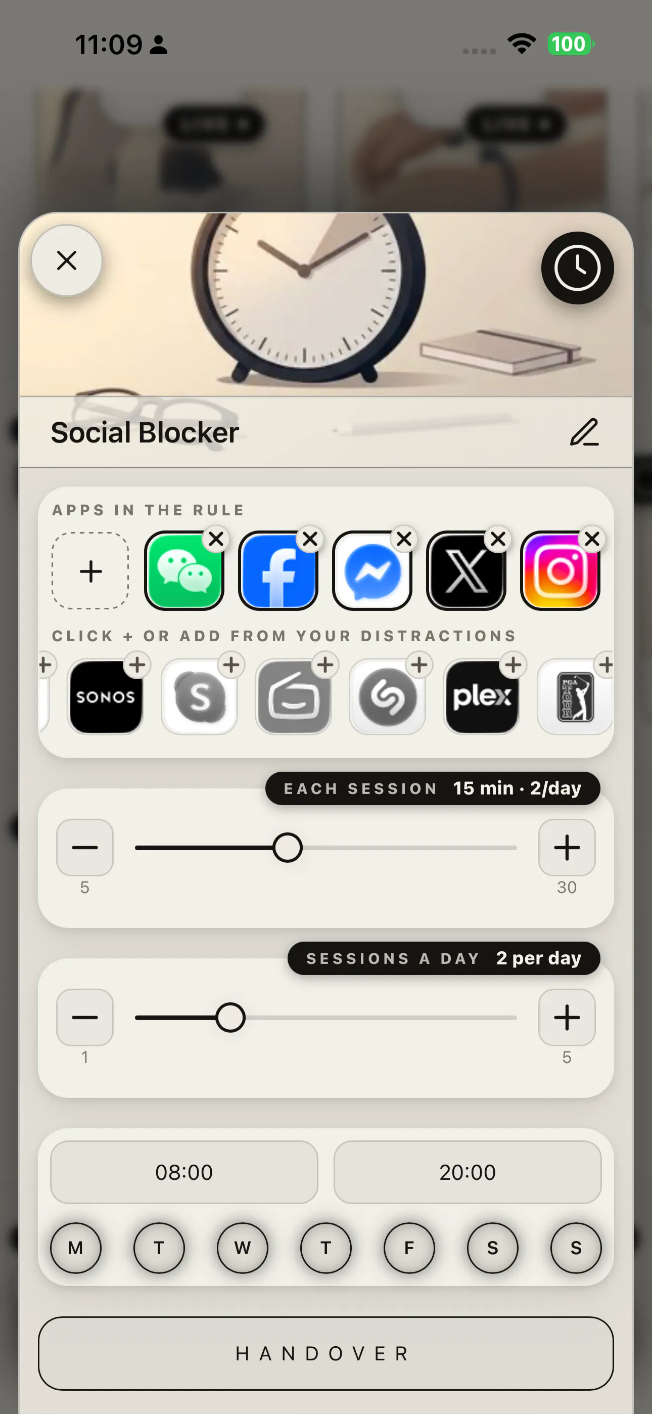 Handover screenshot