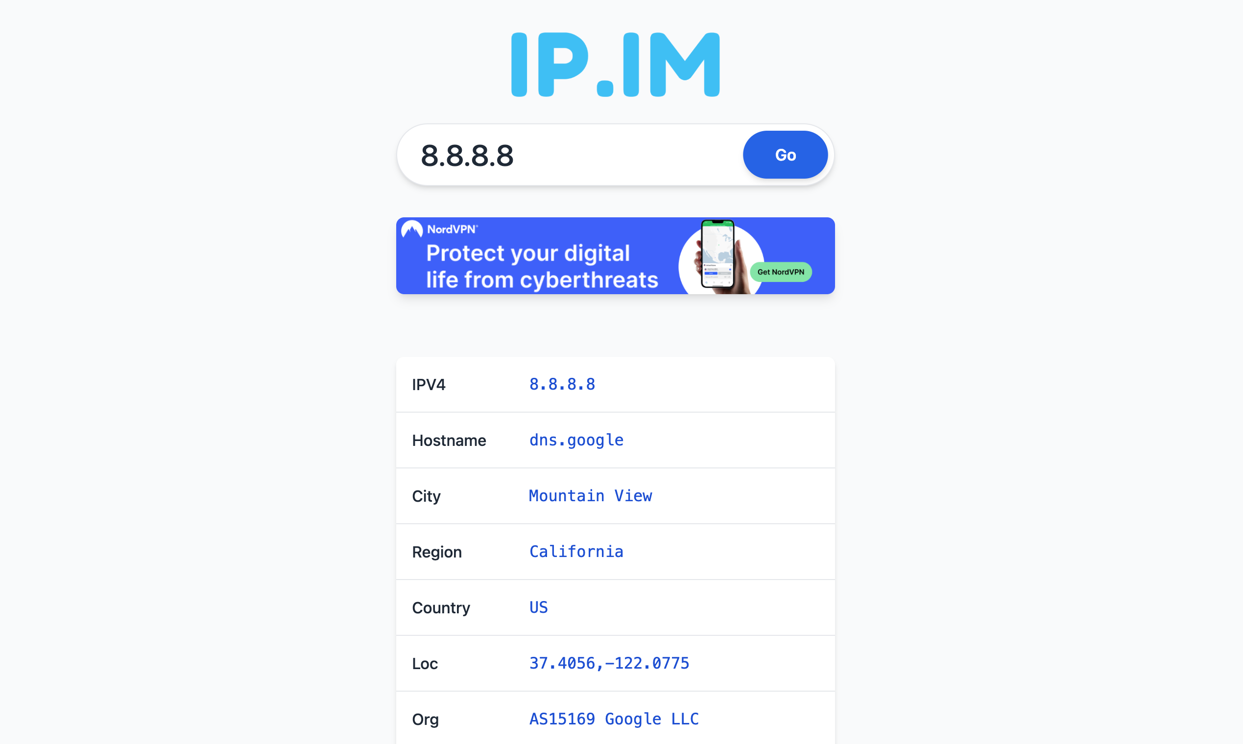 IP.IM - IP.im ist ein kostenloses und schnelles IP -Adress -Suchwerkzeug Medien 1