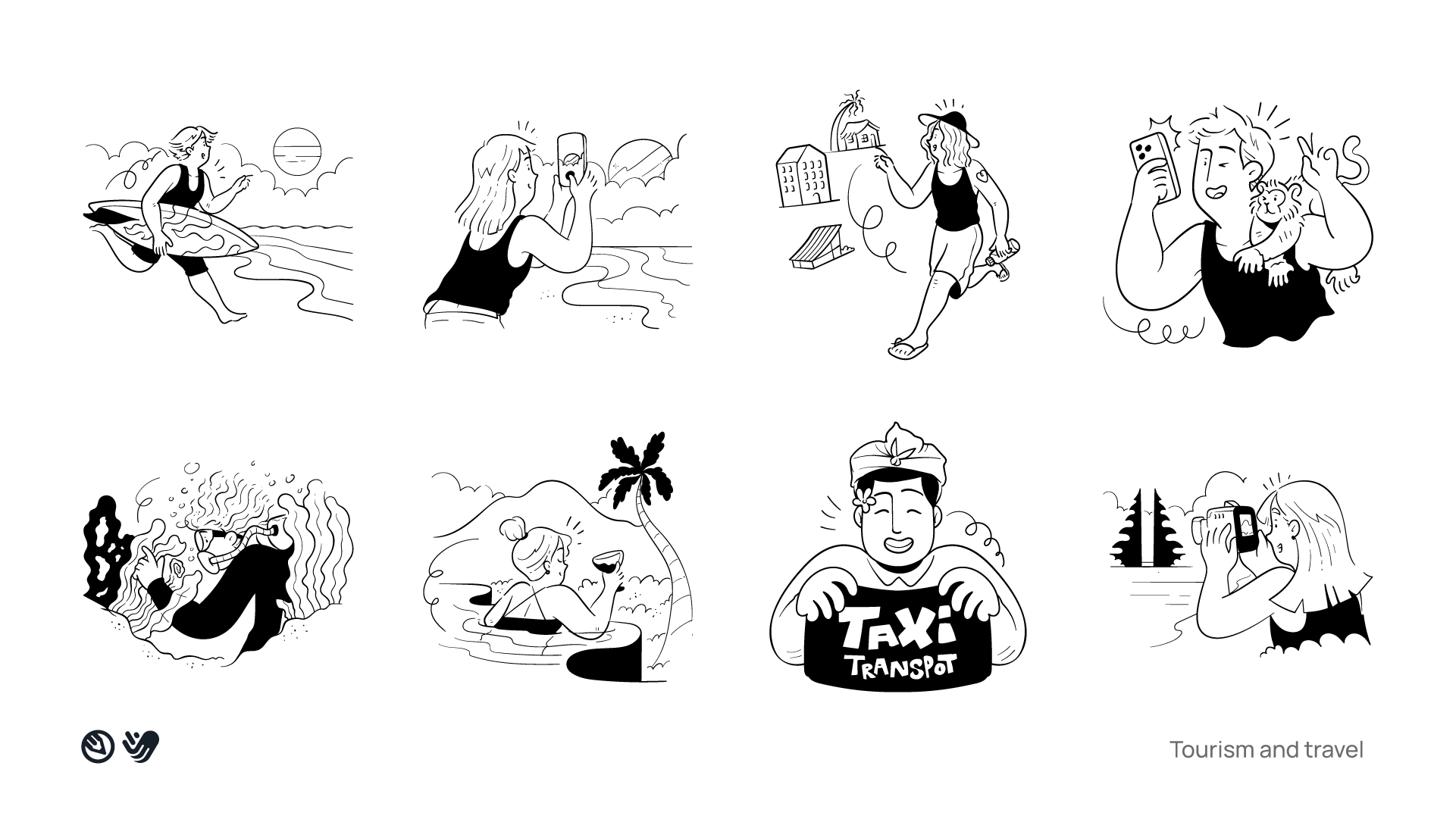 Ilustrações de movimento para noção media 39