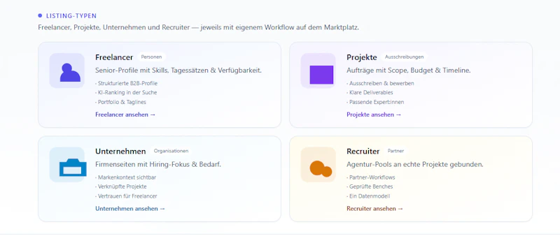 B2B Freelancer Portal Deutschland screenshot 3