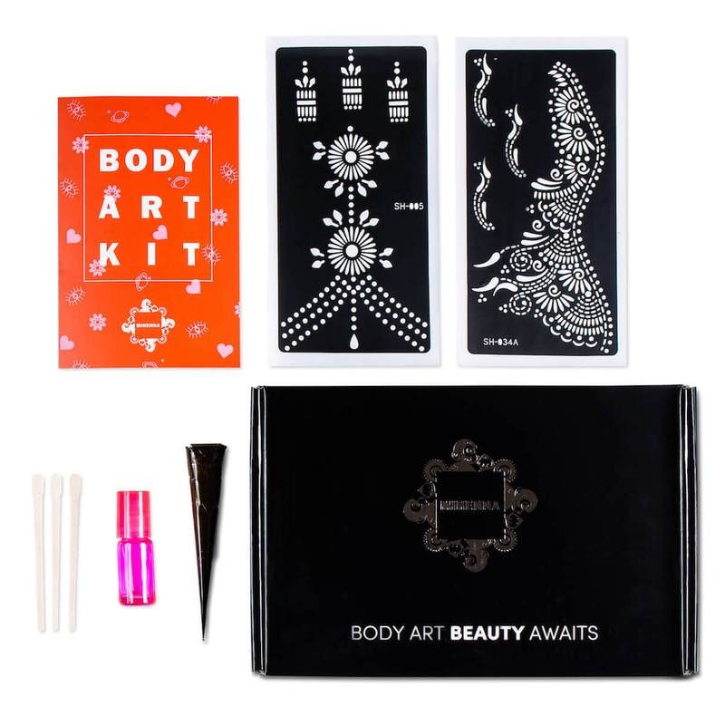 DIY Henna Tattoo Kit with Fav 2 Stencils