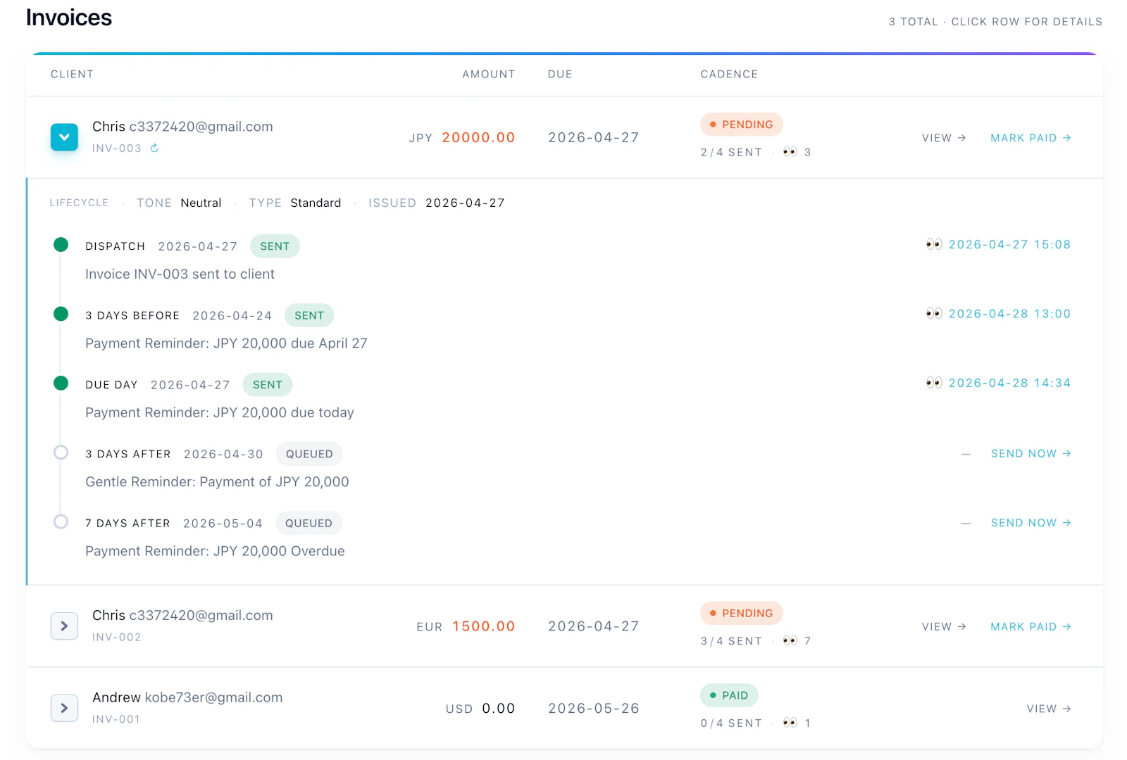 Invoice Reminder screenshot 3