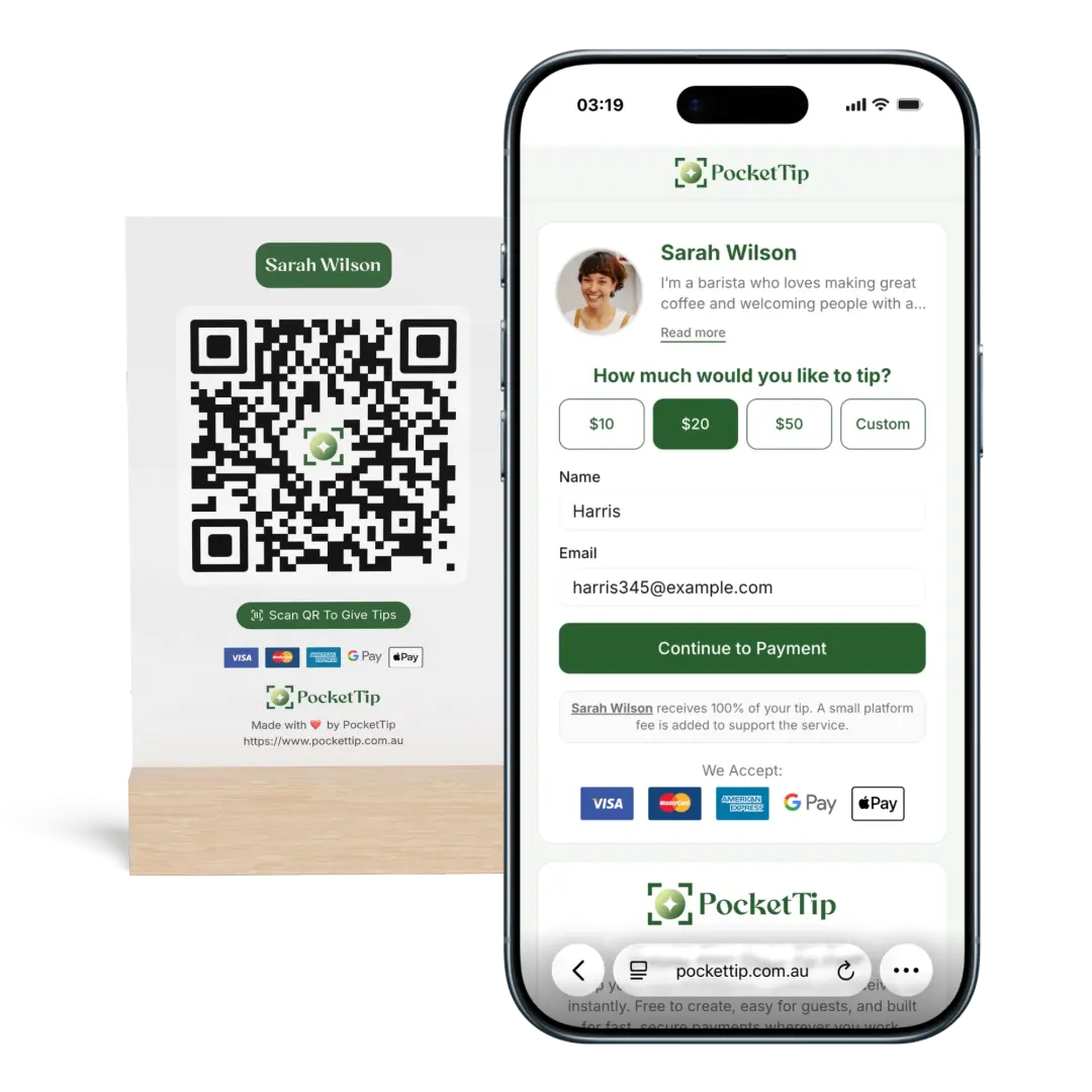 PocketTip - Main product screenshot demonstrating key features and user interface