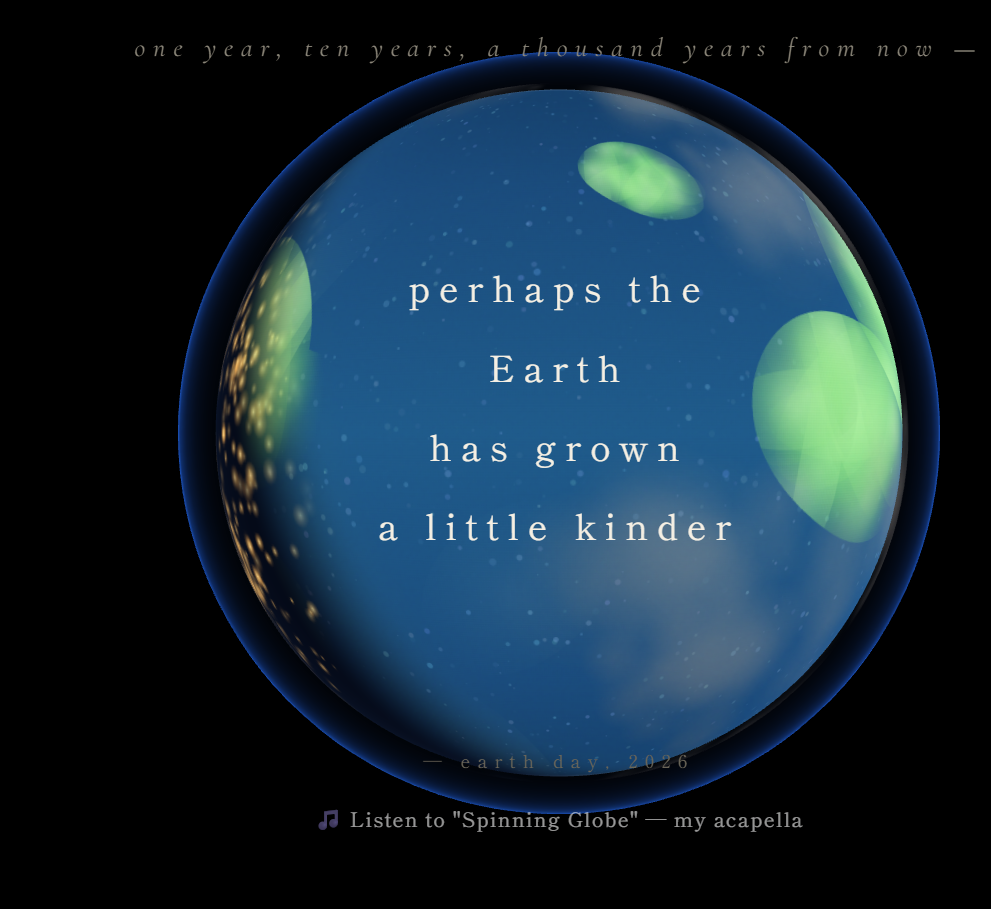 today, a small planet — earth day gallery image