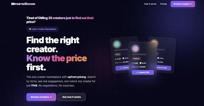 Brandbae — India's Creator Marketplace screenshot 2