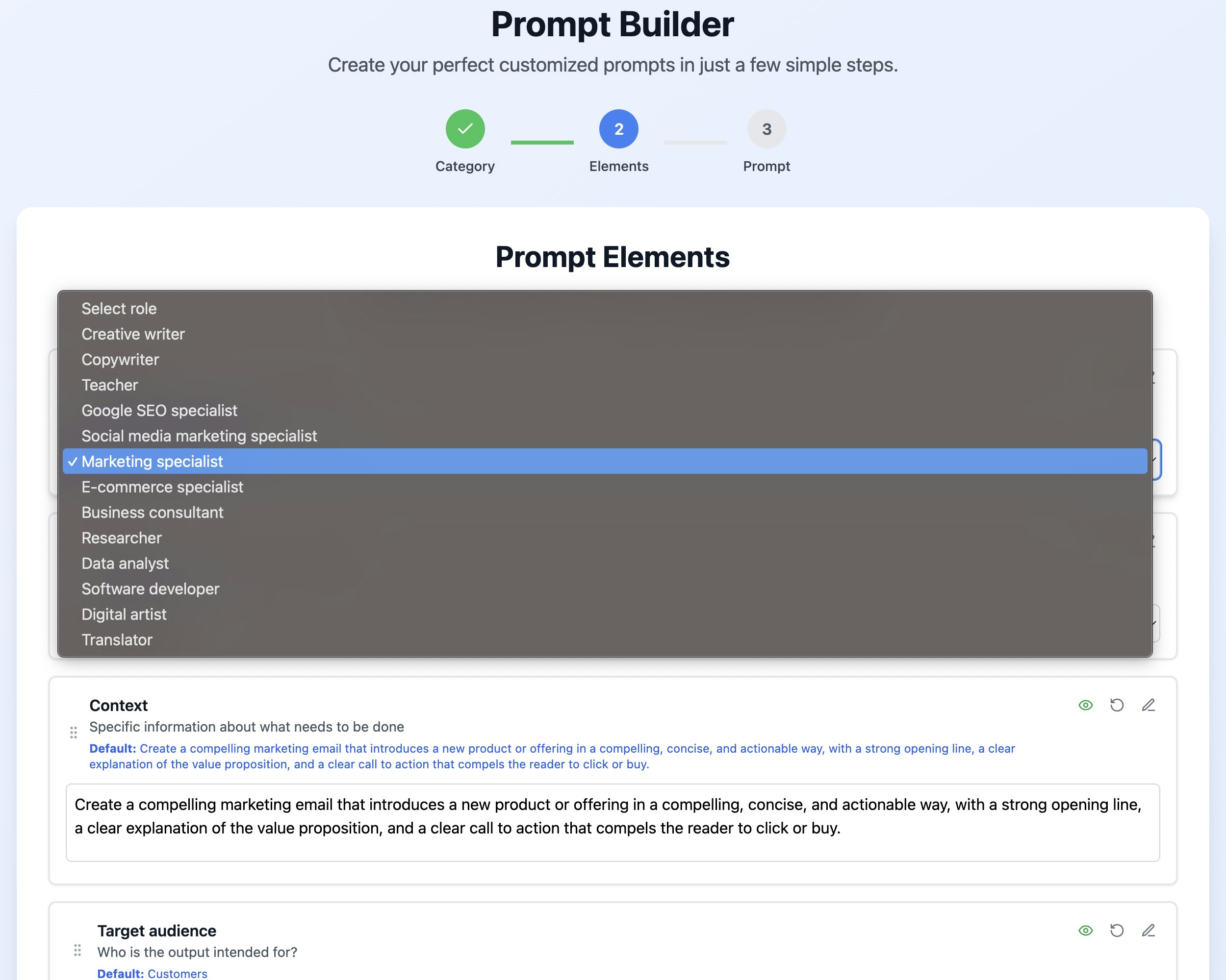 Prompt Builder gallery image