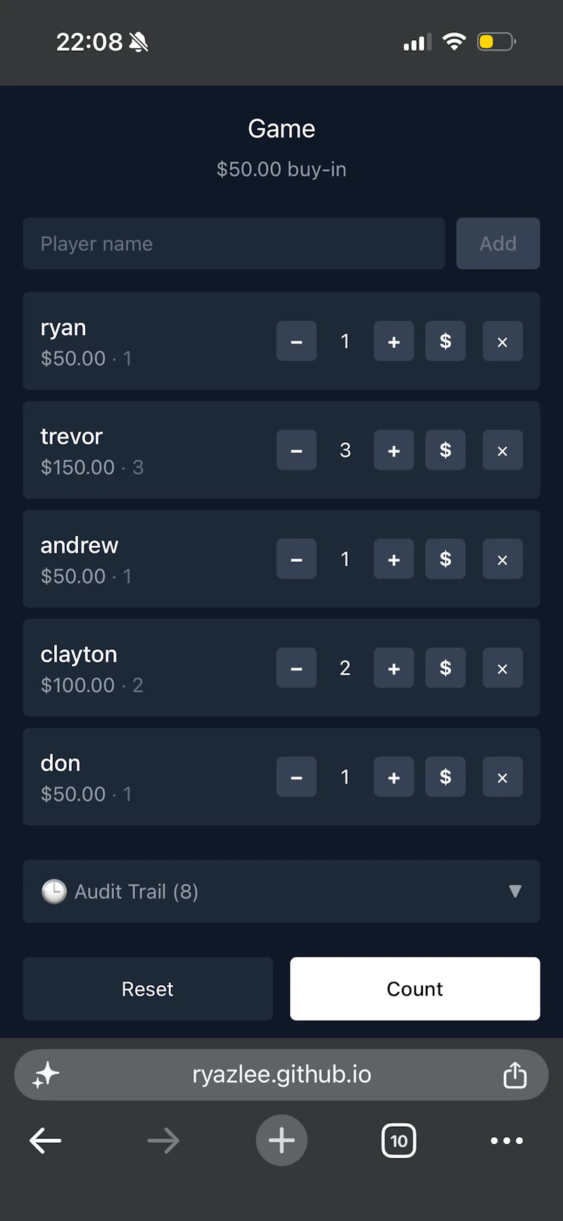 Poker Session Manager screenshot 3