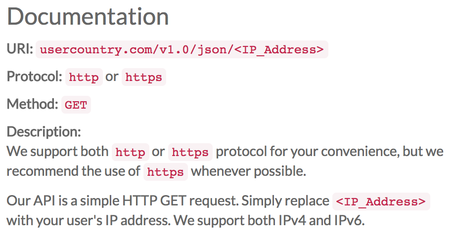 User Country API gallery image