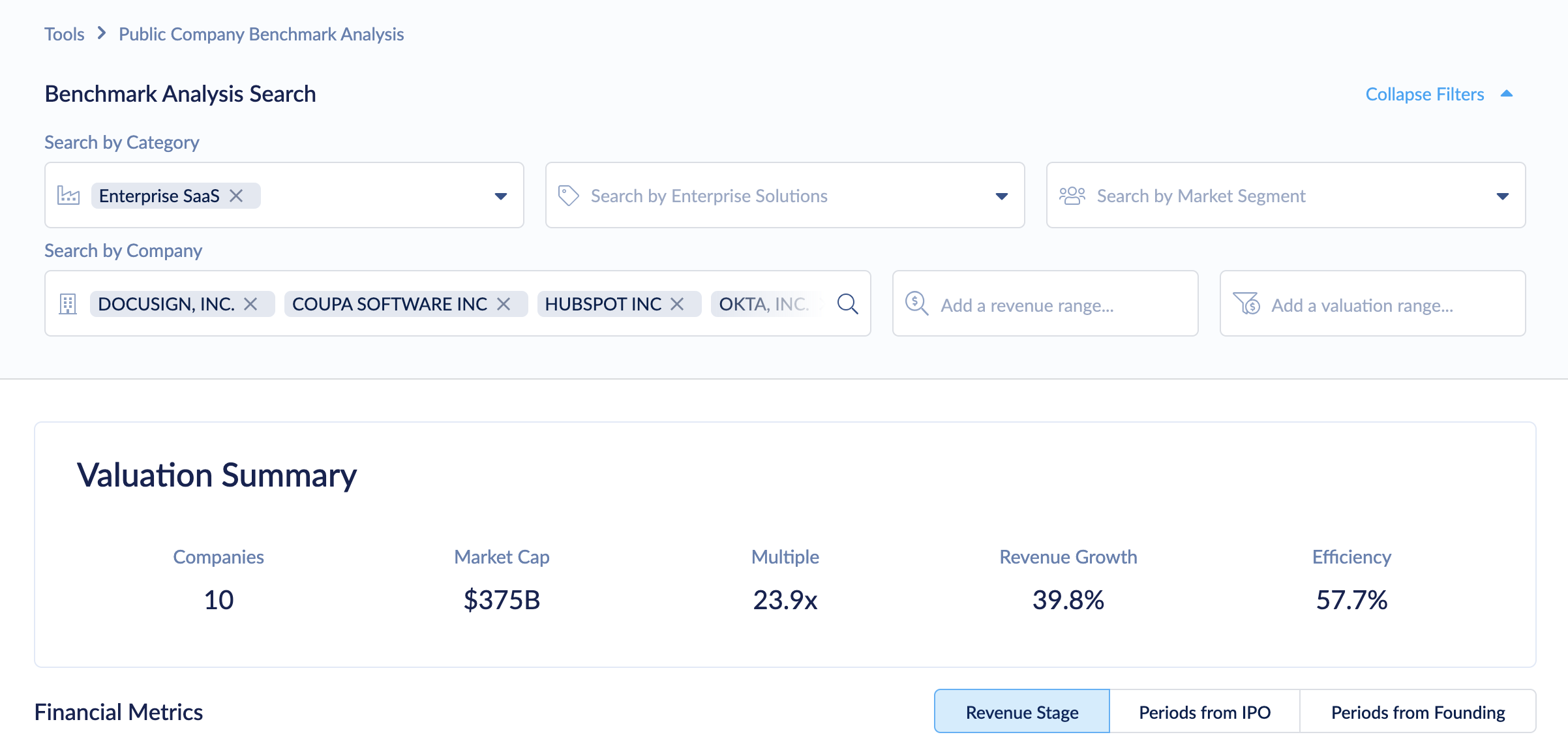 Public Company Benchmark Analysis gallery image