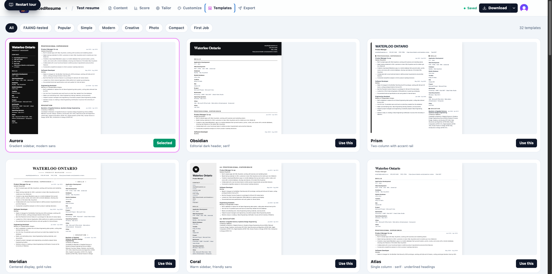 JuicedResume gallery image